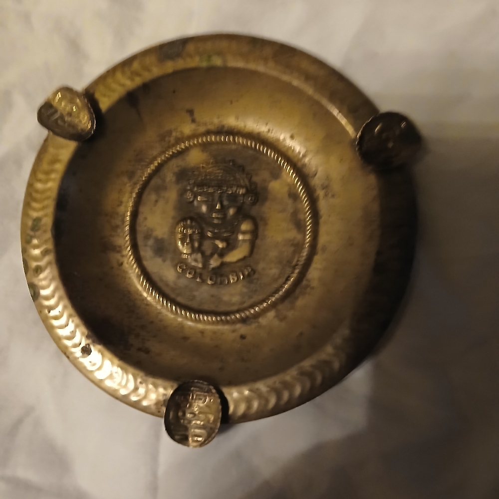 Vintage Brass Columbian Decorative Ashtray